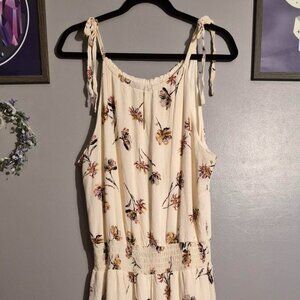 Cream Floral Maxi Dress